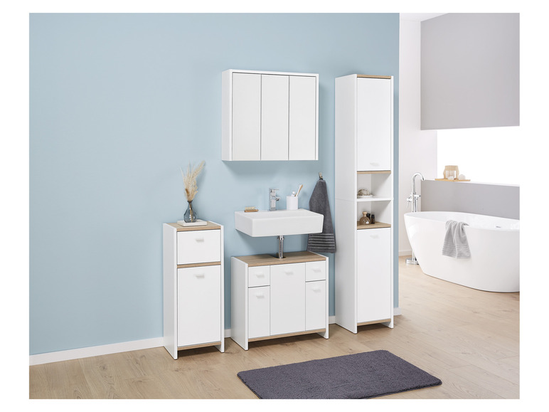 Aller en mode plein écran : LIVARNO home Armoire de toilette miroir, 65 x 60 x 17 cm, blanc - Image 2