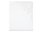 Un drap housse blanc extensible.