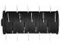 Rouleau de scarificateur à disques noirs et pointes métalliques.