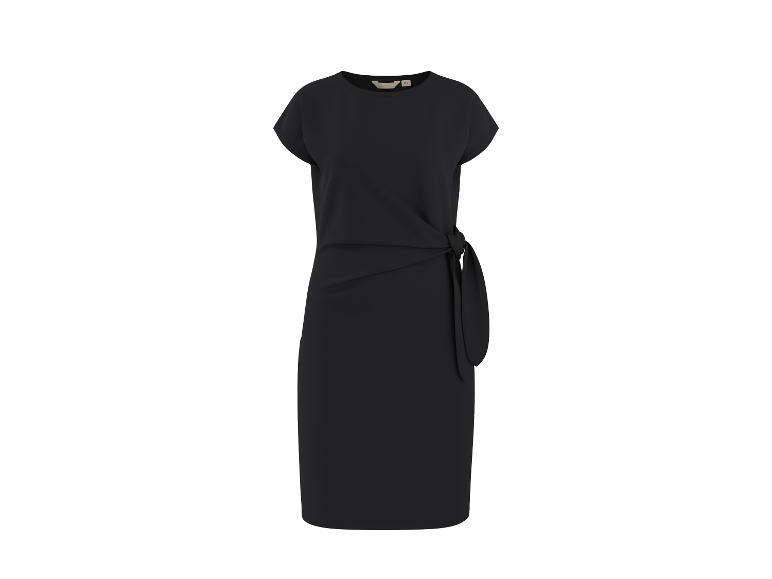 Robe noire à manches courtes avec nœud latéral