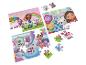Trois puzzles Gabby's Dollhouse avec des pièces détachées
