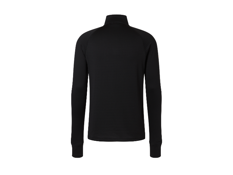 Sweat-shirt noir à col montant et fermeture éclair.