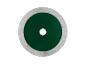 Disque de coupe vert et argenté avec un trou central, pour outils électriques.