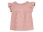 Robe rose bébé, style bohème, manches volantées.