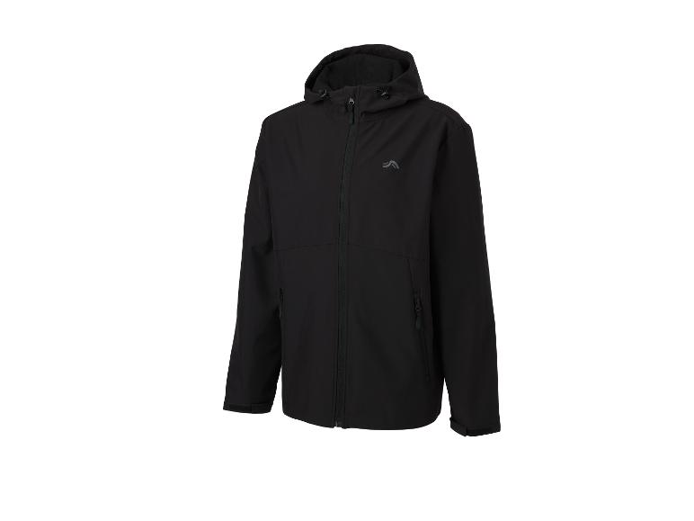 Veste softshell noire à capuche et fermeture éclair