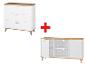 Ensemble meuble TV et commode blanc style mid-century.