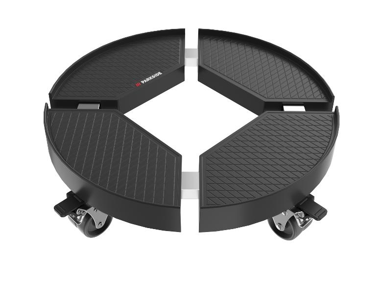 Chariot de transport à roulettes PARKISDE noir, composé de quatre sections modulaires.