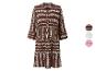 Robe mi-longue à motifs géométriques ethniques, disponible en plusieurs couleurs.