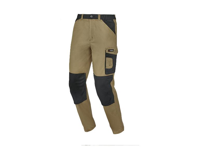 Pantalon de travail Parkside kaki et noir.