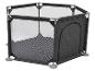 Parc pour bébé gris avec parois en maille et fermeture éclair