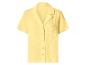 Chemise jaune en mousseline à manches courtes avec boutons