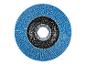Un disque de ponçage bleu pour une ponceuse.