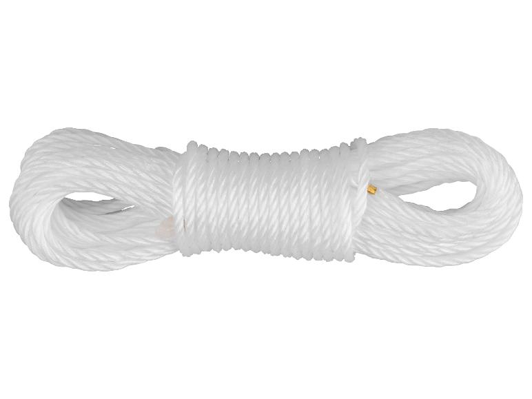 Corde blanche enroulée sur fond blanc