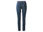Jean skinny femme bleu foncé avec poches arrière, vue de dos.