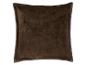 Coussin décoratif en velours marron sur fond blanc