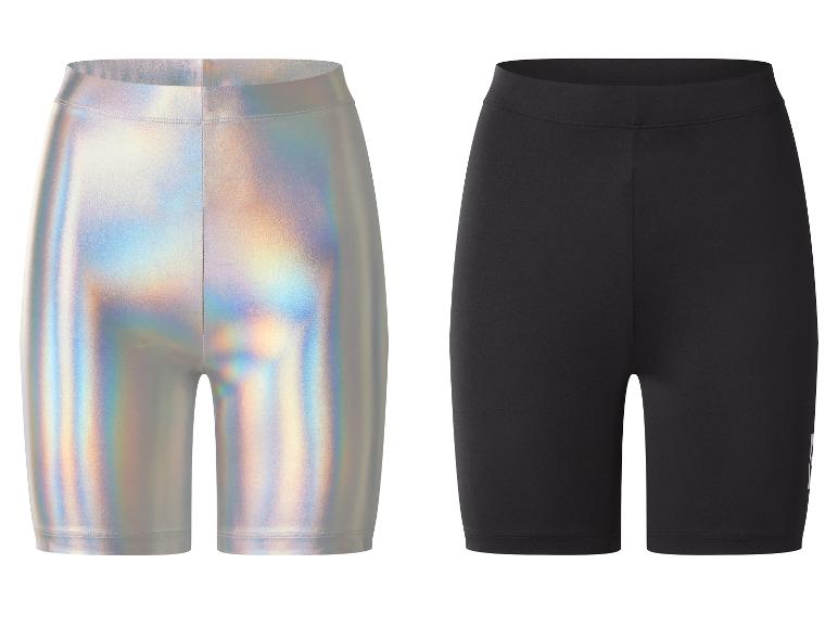 Shorts de cyclisme holographiques et noirs pour femmes