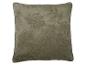 Coussin décoratif vert avec motifs de feuilles brodés