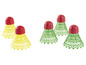 Volants de badminton jaunes et verts.
