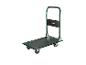 Chariot plateforme pliant vert avec surface antidérapante noire et roues