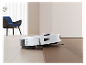 Robot aspirateur intelligent sur sol stratifié.