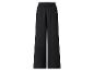 Pantalon noir à jambes larges avec taille élastiquée à cordon