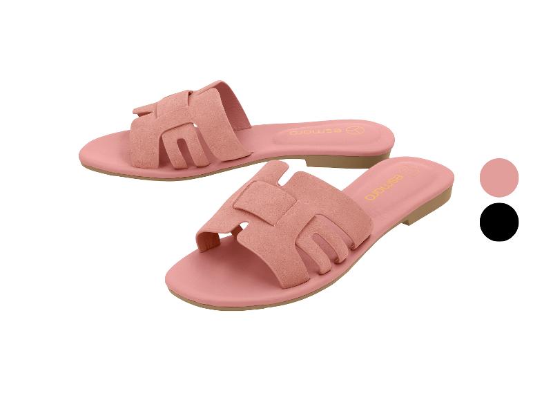 Sandales plates roses pour femmes avec lanières entrelacées, disponibles en rose et noir.
