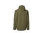 Veste imperméable kaki pour homme avec capuche, vue arrière.