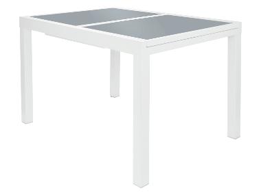 LIVARNO home Table de jardin extensible en aluminium Houston, blanc/gris clair