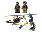 Minifigurines LEGO Spider-Man et hélicoptères.