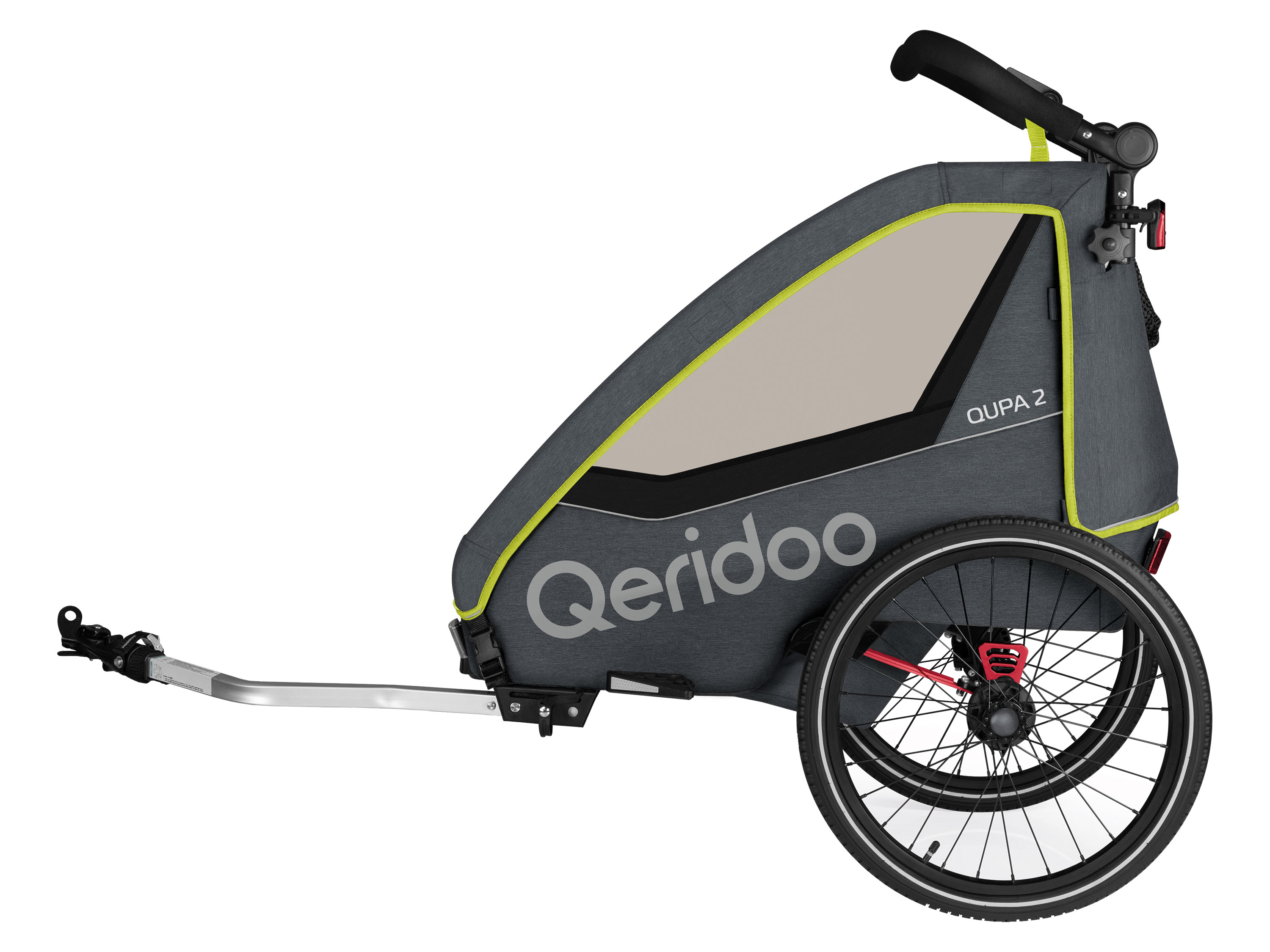 Qeridoo Remorque vélo QUPA 2 (vert fluo)