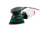 Une ponceuse Parkside verte avec aspirateur.