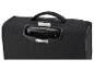 Valise de voyage noire avec poignée supérieure, étiquette d'identification et code QR.