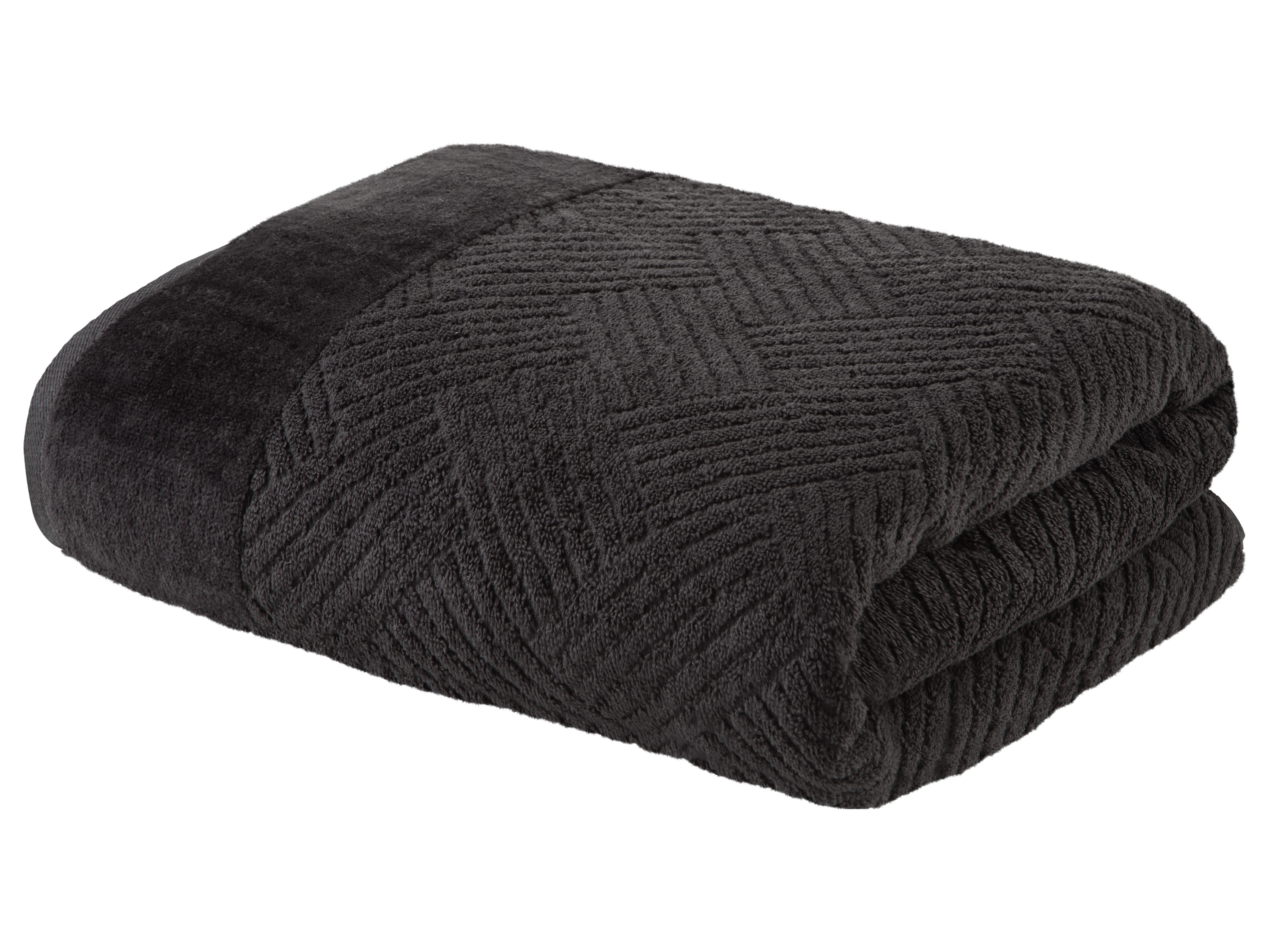 LIVARNO home Drap de bain en éponge, 100 x 150 cm (noir)