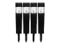 Quatre lampadaires solaires noirs pour jardin.