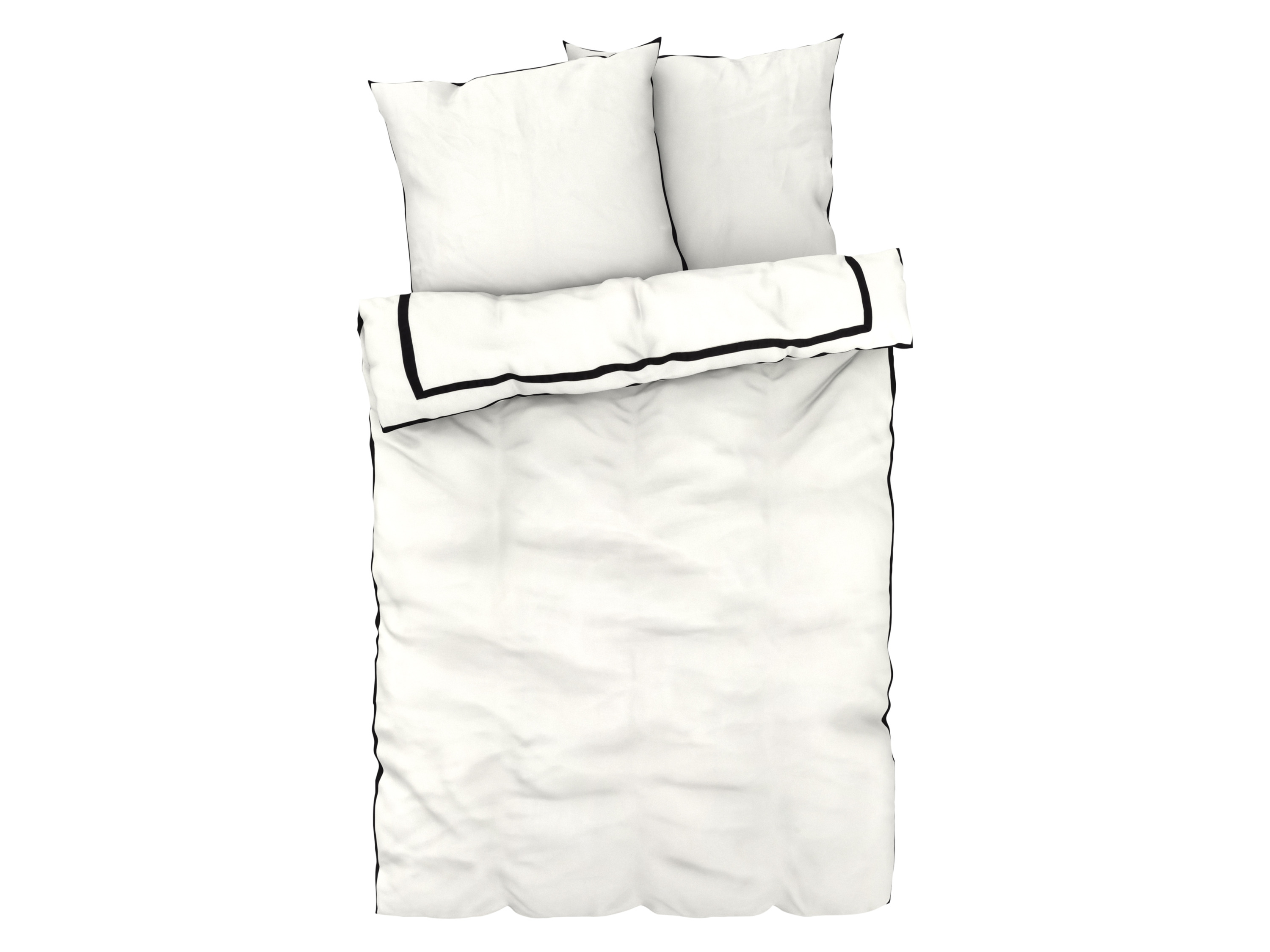 LIVARNO home Parure de lit en satin, 240 x 220 cm (blanc/noir)