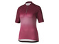 Un maillot de vélo pour femmes à manches courtes, rose et violet.