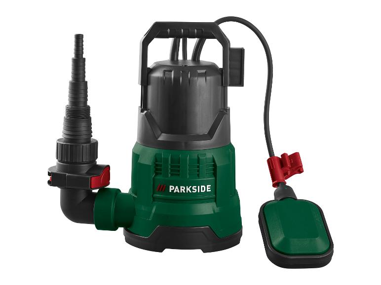 Pompe submersible de drainage avec flotteur et raccords.