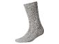 Une chaussette grise côtelée avec motif
