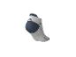 Une chaussette de sport blanche et bleu foncé à motifs