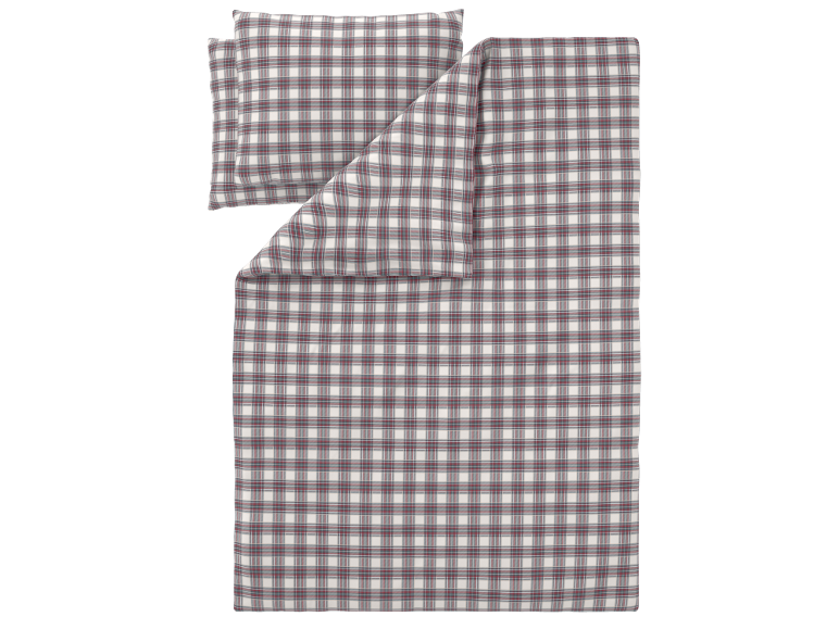 Parure de lit à carreaux rouges et blancs avec taies d'oreiller