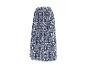 Jupe longue femme à motif ikat bleu et blanc avec taille élastique.