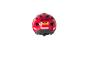 Un casque de vélo rouge avec un feu arrière.