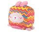 Peluche lapin carrée, motif zigzag coloré.