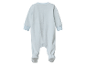 Combinaison bébé bleu en velours doux.