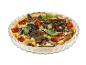 Tarte aux légumes : artichauts, tomates, champignons et oignons.