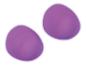 Deux œufs de Pâques violets sur fond blanc.