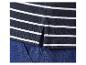 Polo rayé bleu marine et blanc, détail tissu bleu marine.