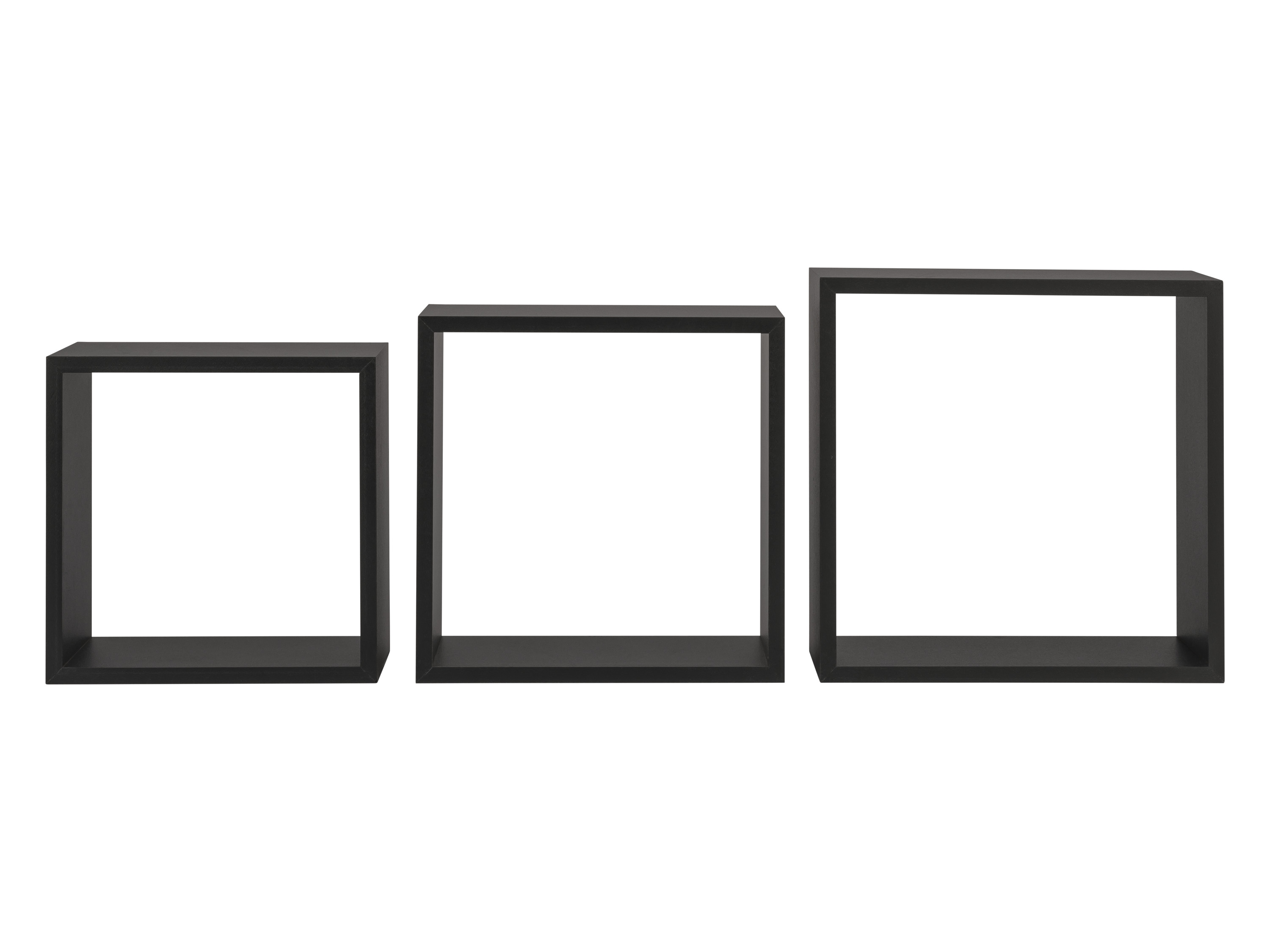 LIVARNO home Set de 3 étagères cubes (noir)