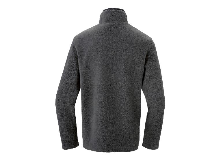 Veste polaire gris foncé à col montant, vue de dos.