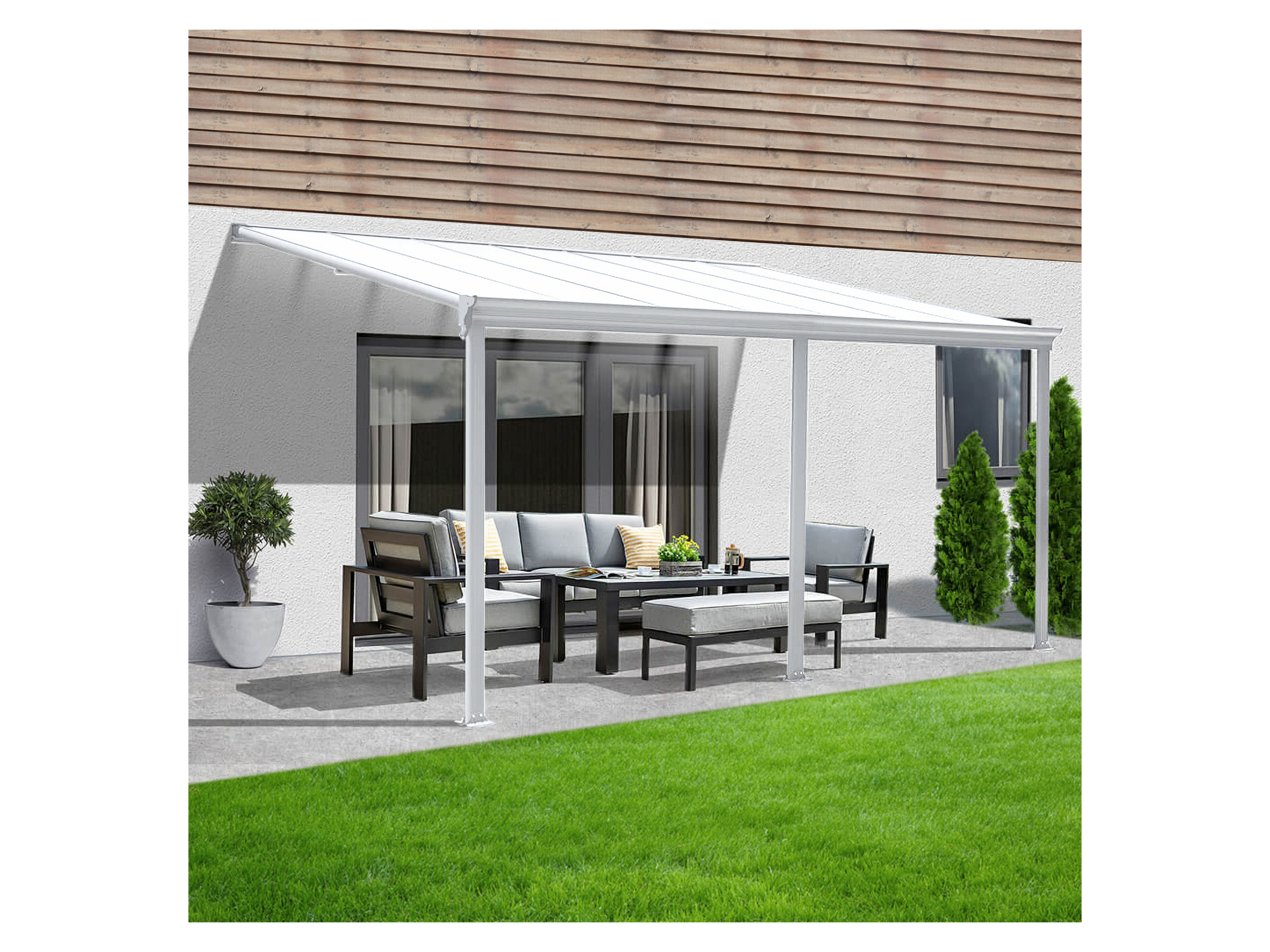 Home Deluxe Abri de terrasse SOLIS blanc 564 / 557 x 303 / 300 x 278 / 226 cm - vue 2